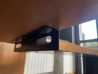 Mesa de oficina en L de madera y metal