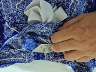 Pijama corto étnico Primark azul y blanco