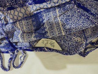 Pijama corto étnico Primark azul y blanco