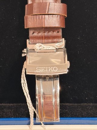 Seiko Presage Azul Correa Marrón