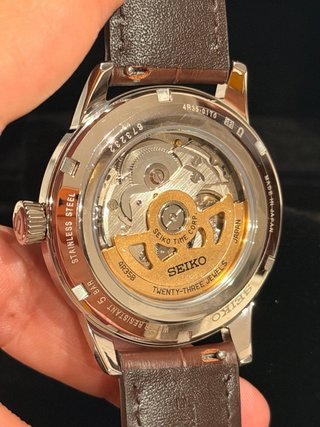 Seiko Presage Azul Correa Marrón