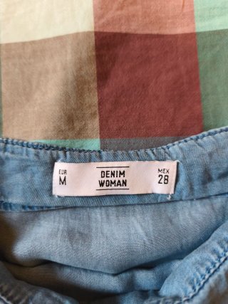 Falda pantalón azul fina