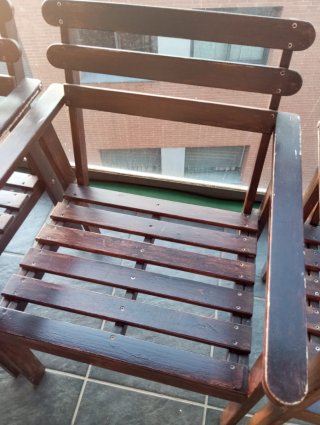 4 Sillas de Madera para Terraza