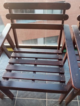 4 Sillas de Madera para Terraza
