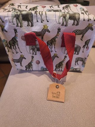 Bolsita merienda infantil animales. Con etiqueta