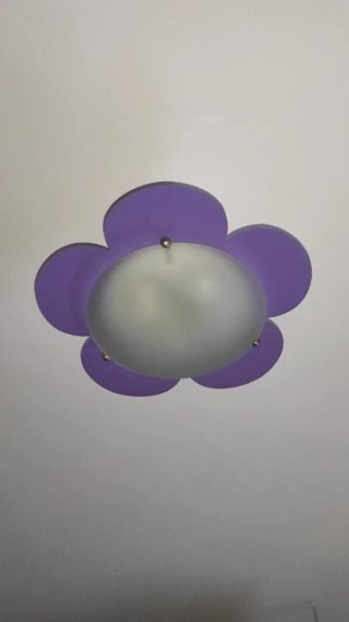 Lámpara Techo Infantil Flor Verde y Morada