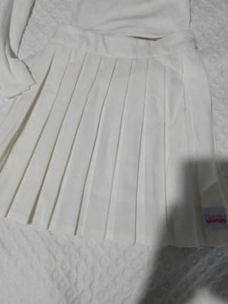 Conjunto Falda Plisada y Top Blanco T36