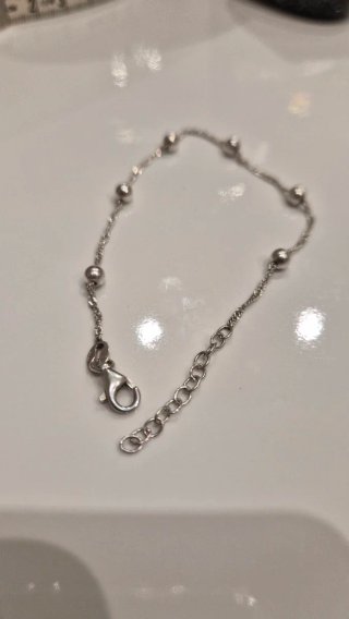 Pulsera Plata Ley Bolitas y Cadena