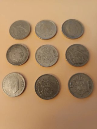 Lote de 2 Billetes y 115 Monedas de España (L3)