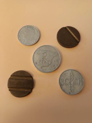 Lote de 2 Billetes y 115 Monedas de España (L3)