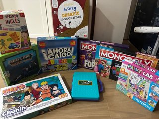 Lote Juegos de Mesa Niños: Monopoly, Naruto, Minec