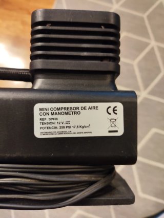 Mini compresor coche con manómetro