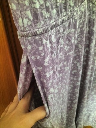 Vestido corto con bolsillos Talla L color morado