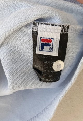 Polo donna Fila, tg L, vintage, azzurra, cotone