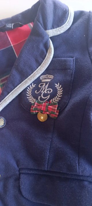 Blazer Mayoral blu navy con dettagli tartan 3 anni
