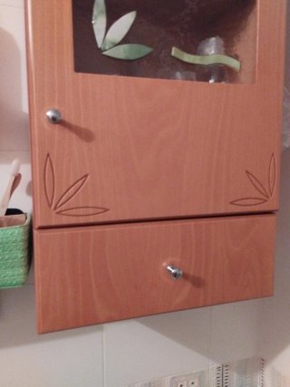 Mueble de baño madera y cristal