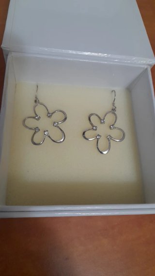 Pendientes Plata Flor Circonitas