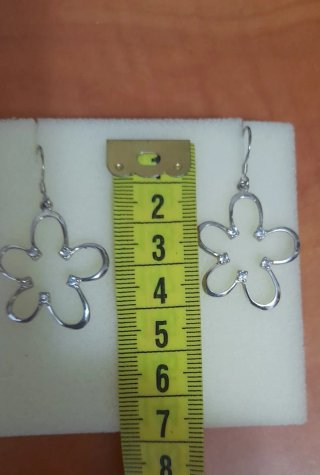 Pendientes Plata Flor Circonitas