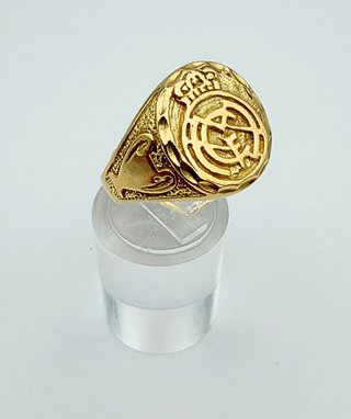 Anillo Sello Oro 18k Real Madrid. Peso: 9.88 gr