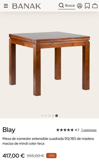 Set 4 SILLAS Madera de Teca marca BANAK
