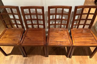 Set 4 SILLAS Madera de Teca marca BANAK