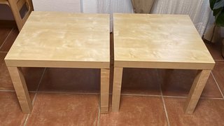 Juego de 2 mesas auxiliares de madera