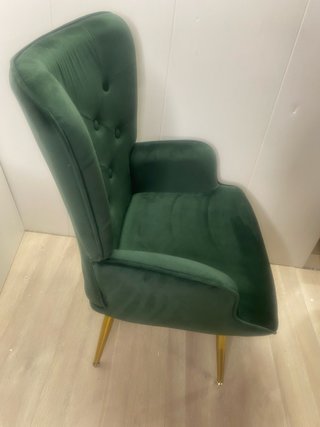 Orejero terciopelo verde patas doradas