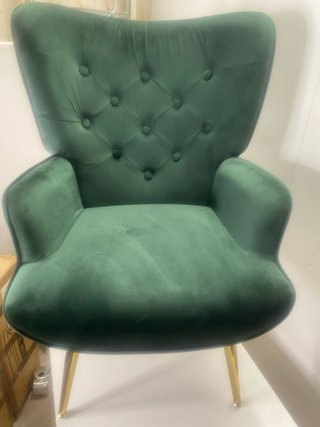 Orejero terciopelo verde patas doradas