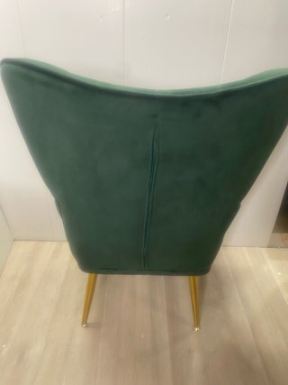 Orejero terciopelo verde patas doradas