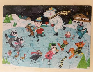 Puzzle animales patinando sobre hielo