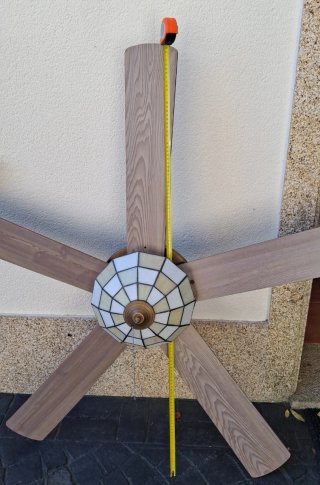 Ventilador de techo pvc y cristal