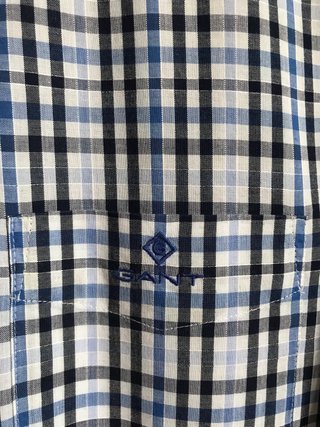 Camisa Gant Cuadros Clásica Azul y Blanca