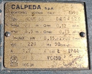 Elettropompa acqua/gasolio CALPEDA NCAM60 monofase