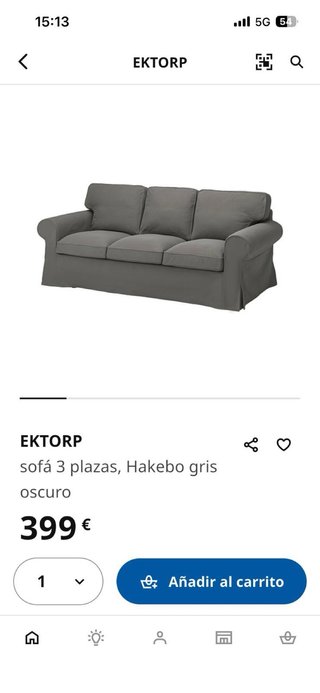 2 Sofás EKTORP Hakebo IKEA Gris