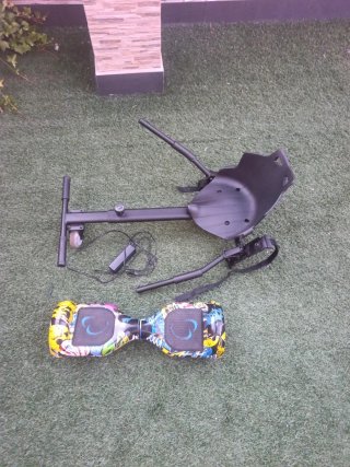 Hoverboard con Silla Go-Kart Negra