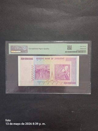500 milioni di dollari Zimbabwe 2008 PMG 67
