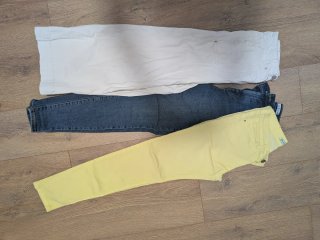 Lote 3 Pantalones (vaquero, Blanco, Amarillo)