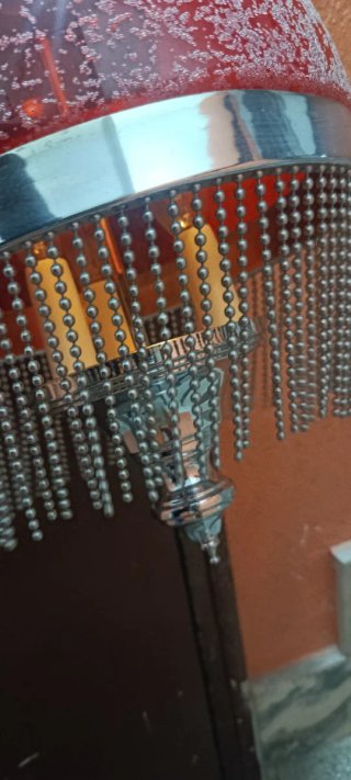 Lámpara colgante cúpula roja cristal