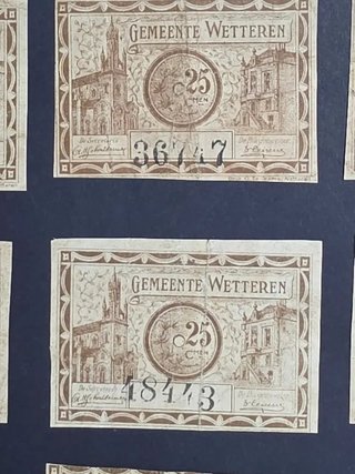 Lote 10 Billetes de emergencia Bélgica.