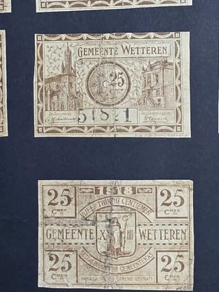 Lote 10 Billetes de emergencia Bélgica.