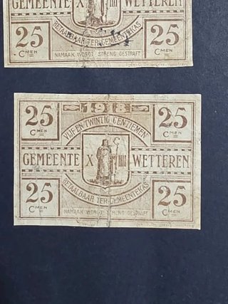 Lote 10 Billetes de emergencia Bélgica.