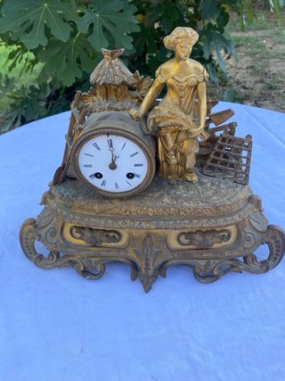 Orologio da Camino Vintage Metallo Dorato