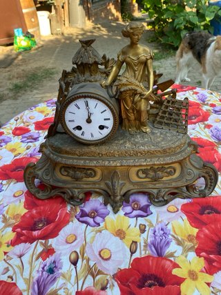 Orologio da Camino Vintage Metallo Dorato
