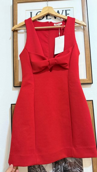 Vestido Zara Rojo Lazo talla S