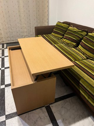 Mesa centro elevable con compartimento