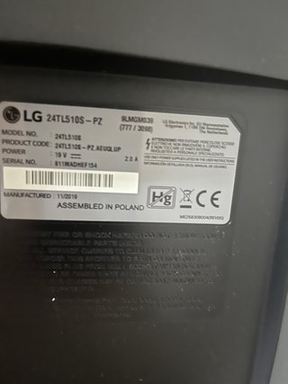 Monitor LG 24” 24TL5110S PZ
