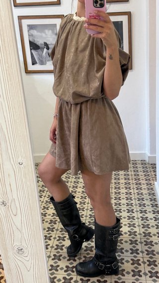 Vestido Zara S Antelina Marrón