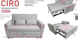 Sofá Cama Gris 2 Plazas Sin Estrenar