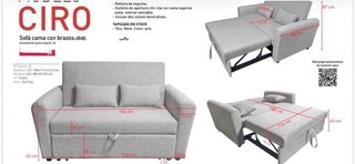 Sofá Cama Gris 2 Plazas Sin Estrenar