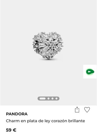 Charm Pandora Corazón Brillante Plata